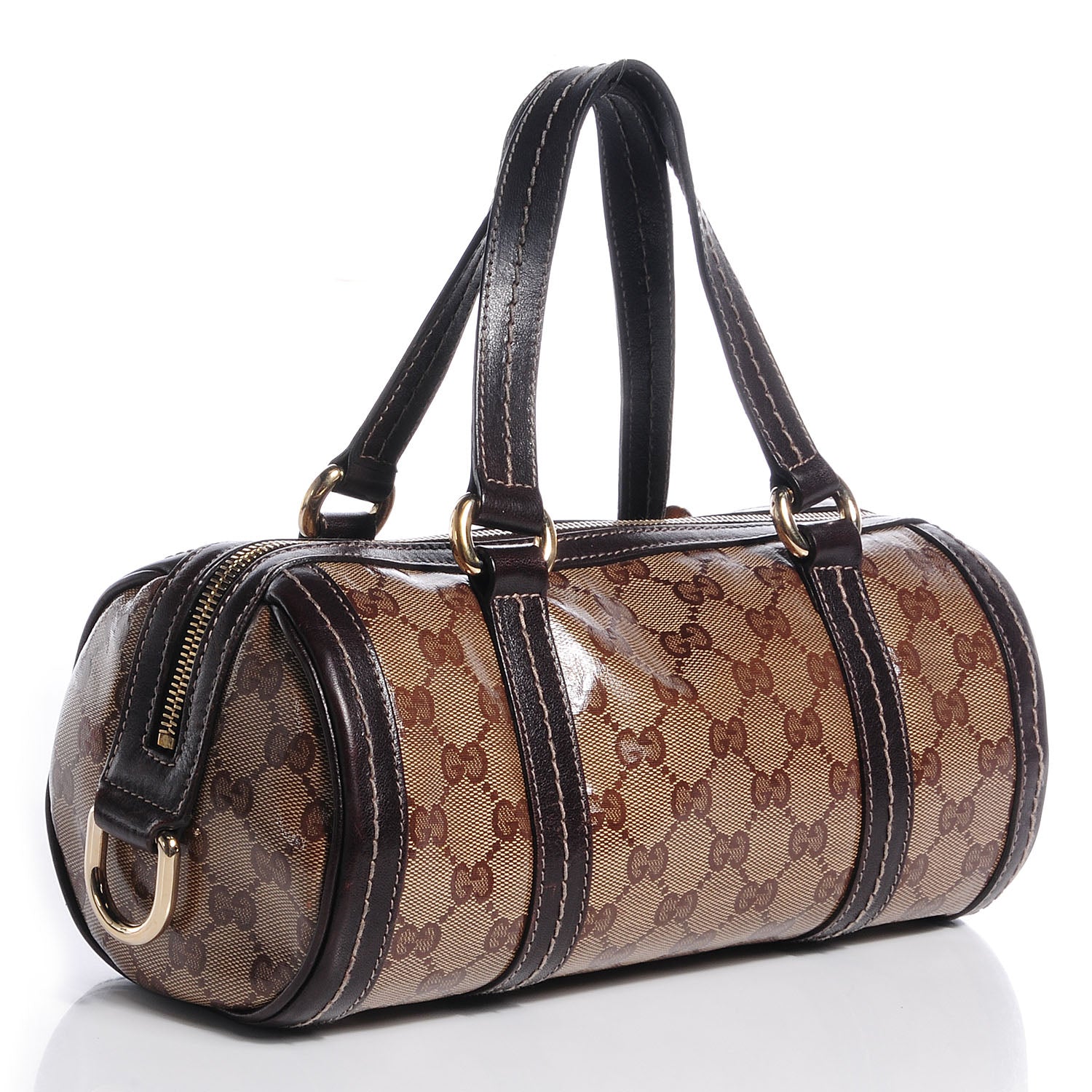 Gucci Crystal Monogram Duchessa Small Boston Bag Brown 3 of 7