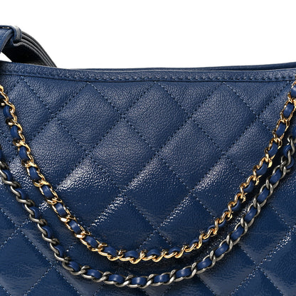 Chanel Patent Goatskin Quilted Medium Gabrielle Hobo Blue 8 of 10