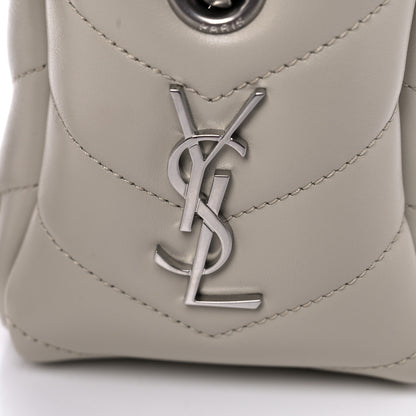 Saint Laurent Calfskin Y Quilted Monogram Small Loulou Bowling Bag Ivory 11 of 12