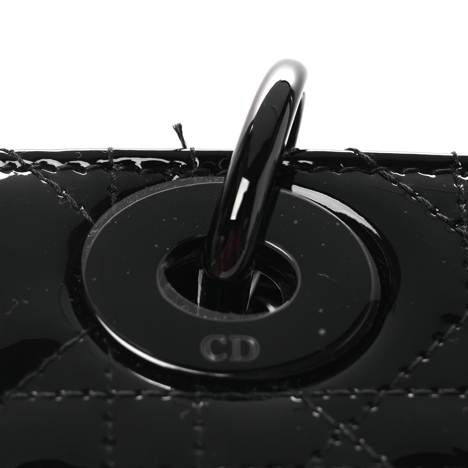 Christian Dior Ultraglossy Patent Cannage Small Lady Dior Black 11 of 13