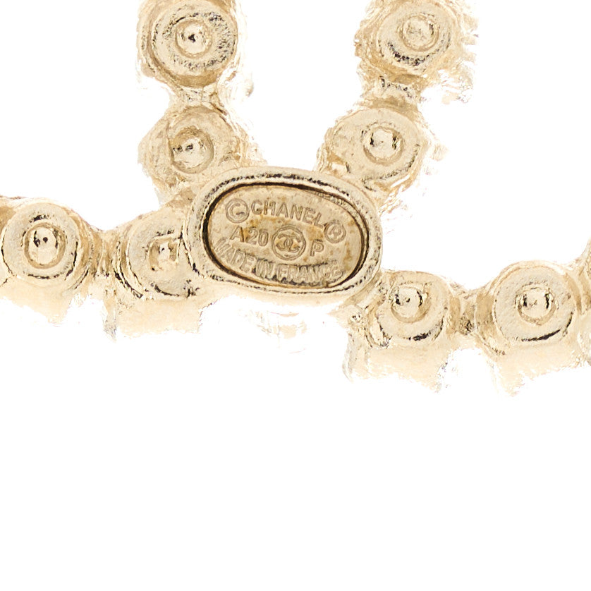 Crystal Coco's Pearls CC Earrings Light Gold
