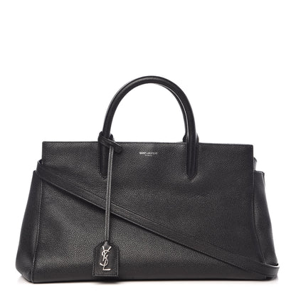 Saint Laurent Grained Calfskin Small Cabas Rive Gauche Black 1 of 13