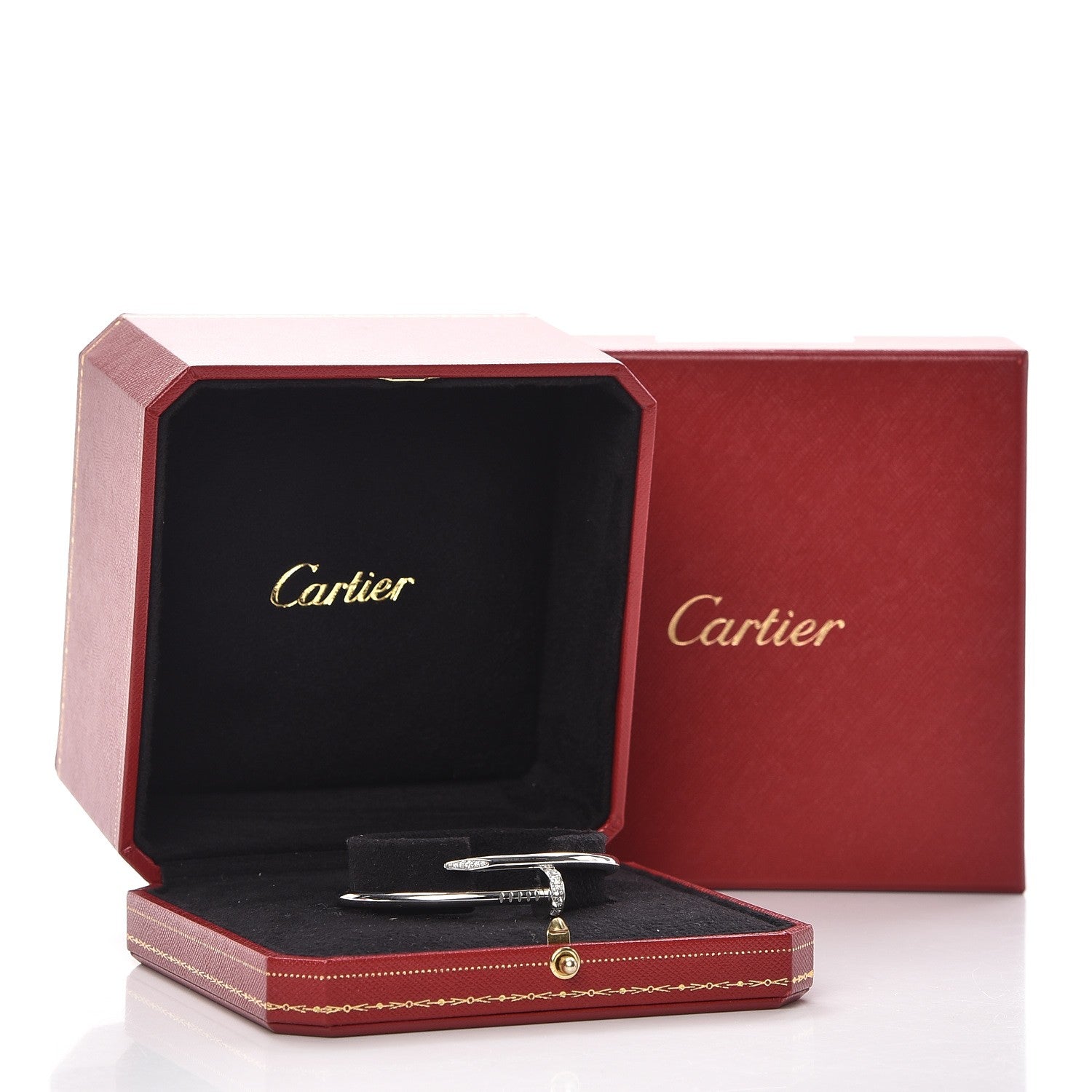 Cartier 18K White Gold Diamond Juste Un Clou Bracelet 16 5 of 5