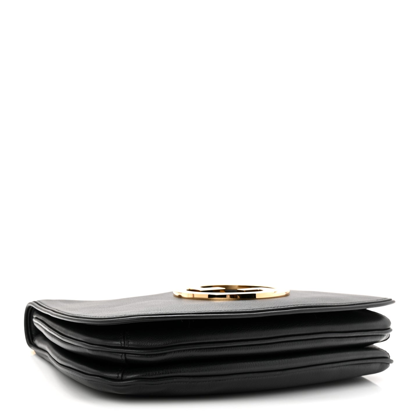 Roxy Calfskin Web Medium Studded Blondie Shoulder Flap Bag Black