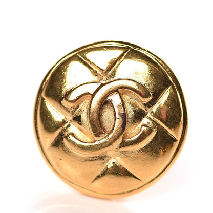 Chanel Round Quilted CC Clip On Earrings Gold 5 of 5