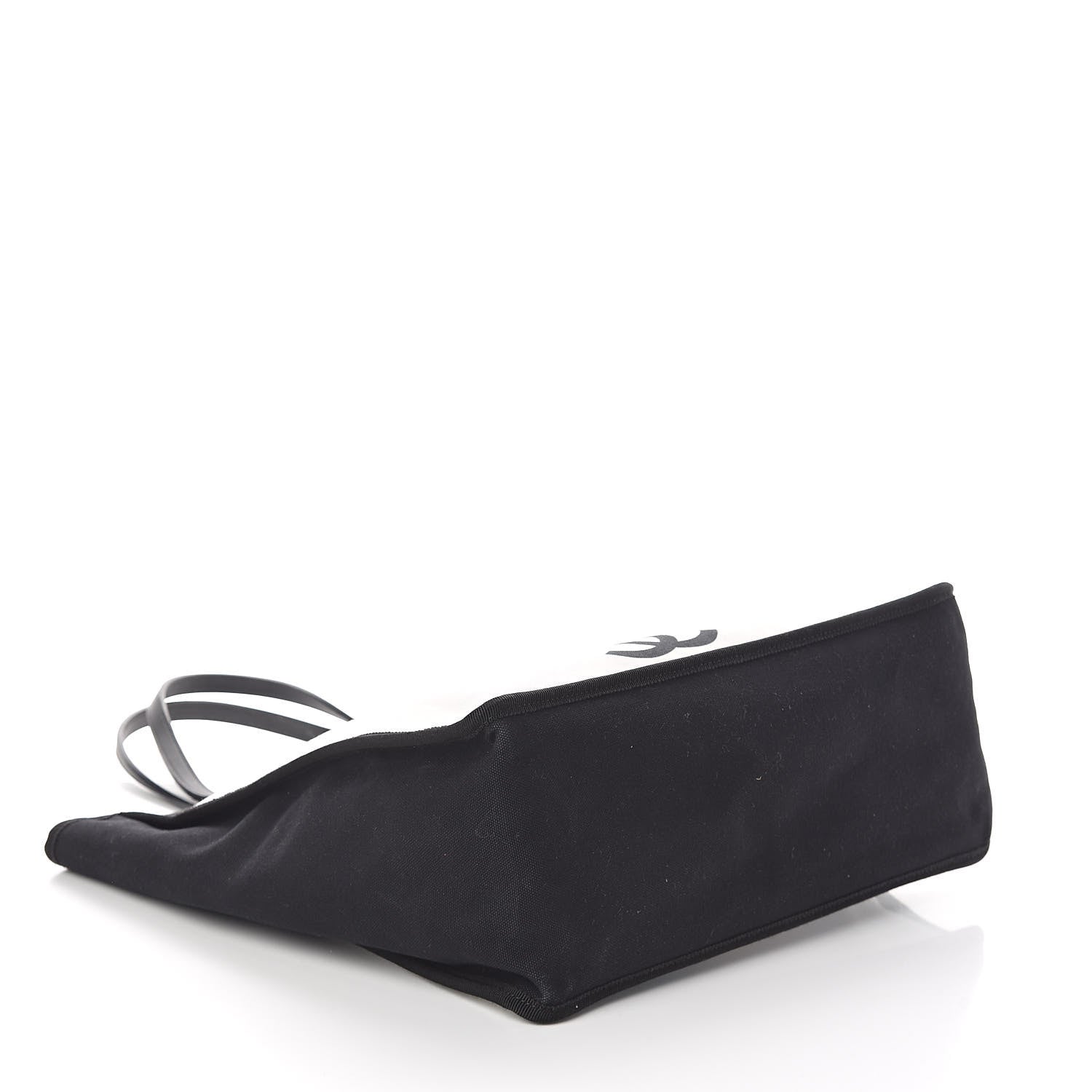 Chanel Canvas Calfskin Let's Demonstrate Small Tote White Black 4 of 11