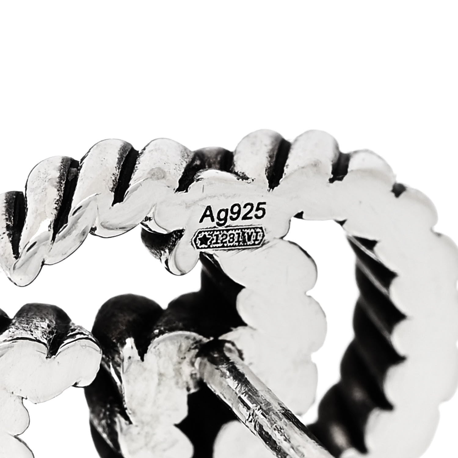 Gucci Sterling Silver Torchon Double G Earrings 4 of 6