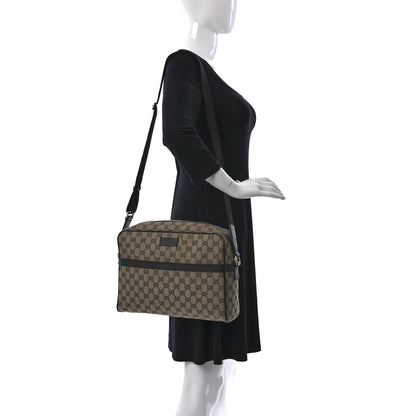 Gucci Monogram Dollar Calfskin Large Camera Case Beige Ebony Testa di Moro Marrone Scuro 2 of 10