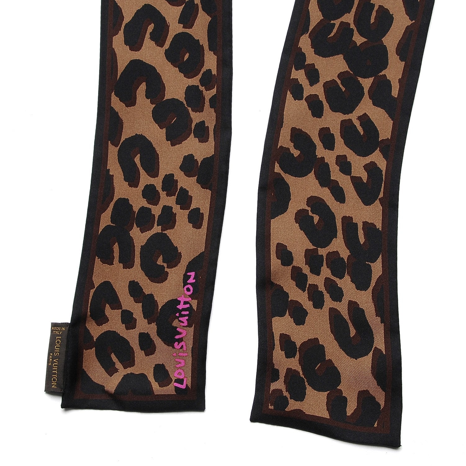 Louis Vuitton Silk Leopard Bandeau Scarf Marron 3 of 5