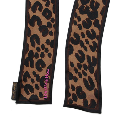 Louis Vuitton Silk Leopard Bandeau Scarf Marron 3 of 5