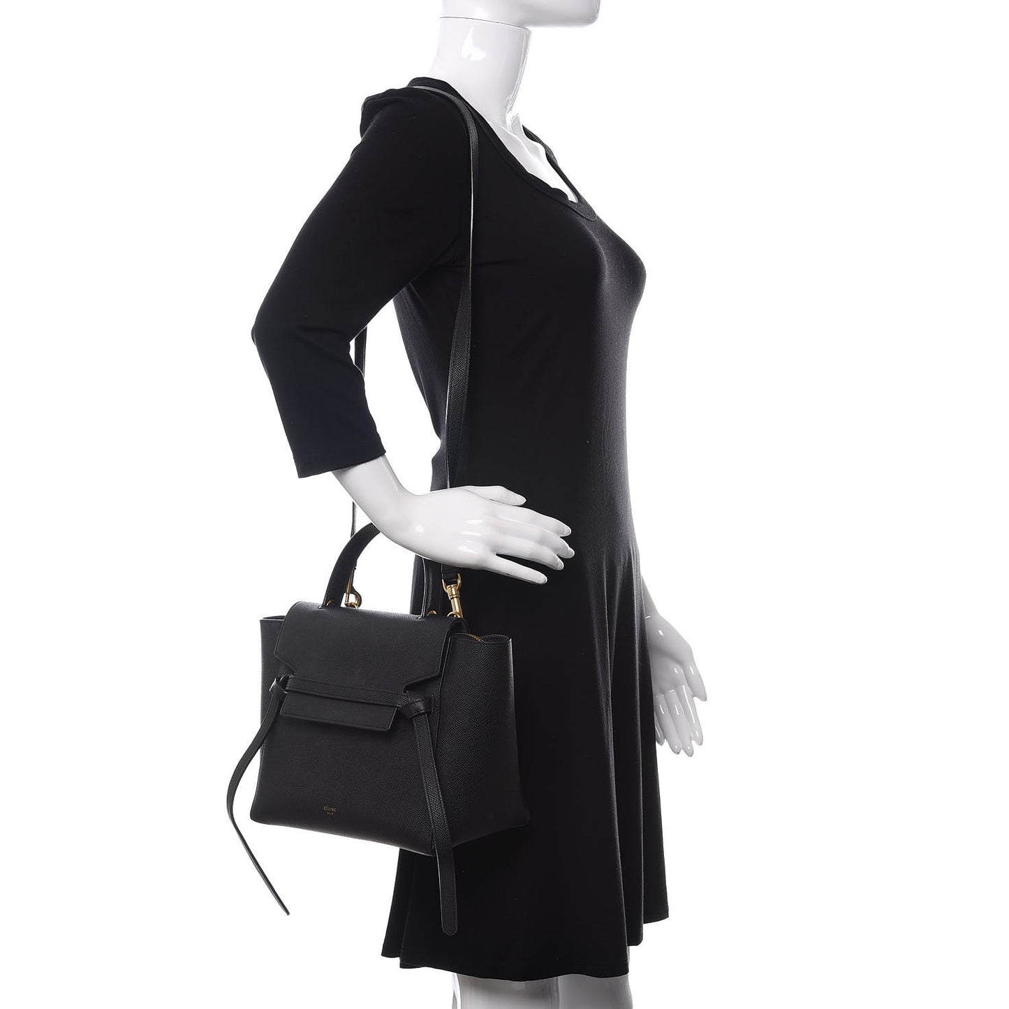 Grained Calfskin Micro Belt Bag Black