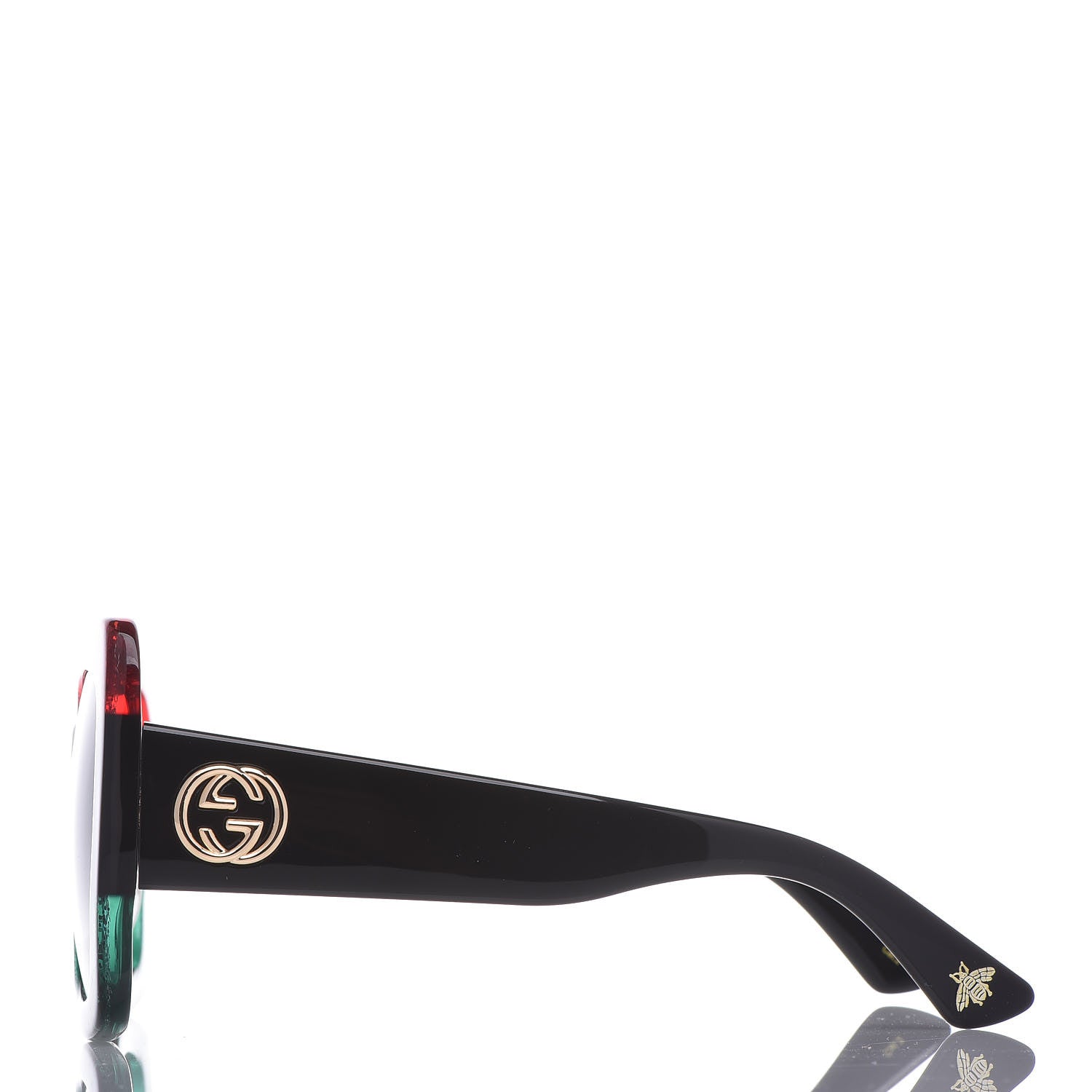 Gucci Square Frame GG0083S Sunglasses Glitter Red Black Green 2 of 7