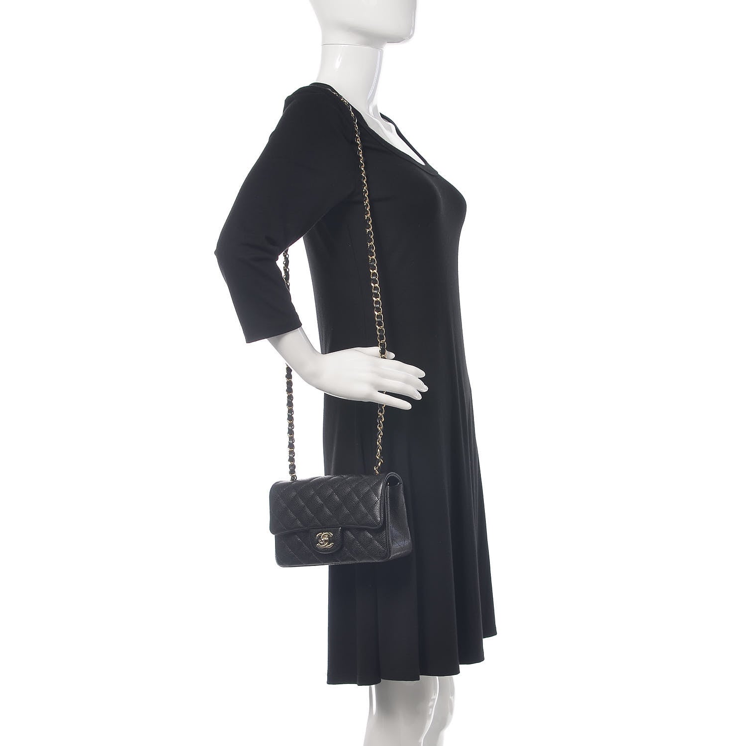 Chanel Caviar Quilted Mini Rectangular Flap Black 2 of 10