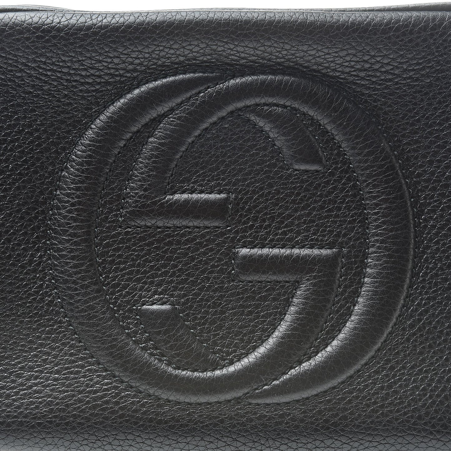 Pebbled Calfskin Small Soho Disco Bag Black
