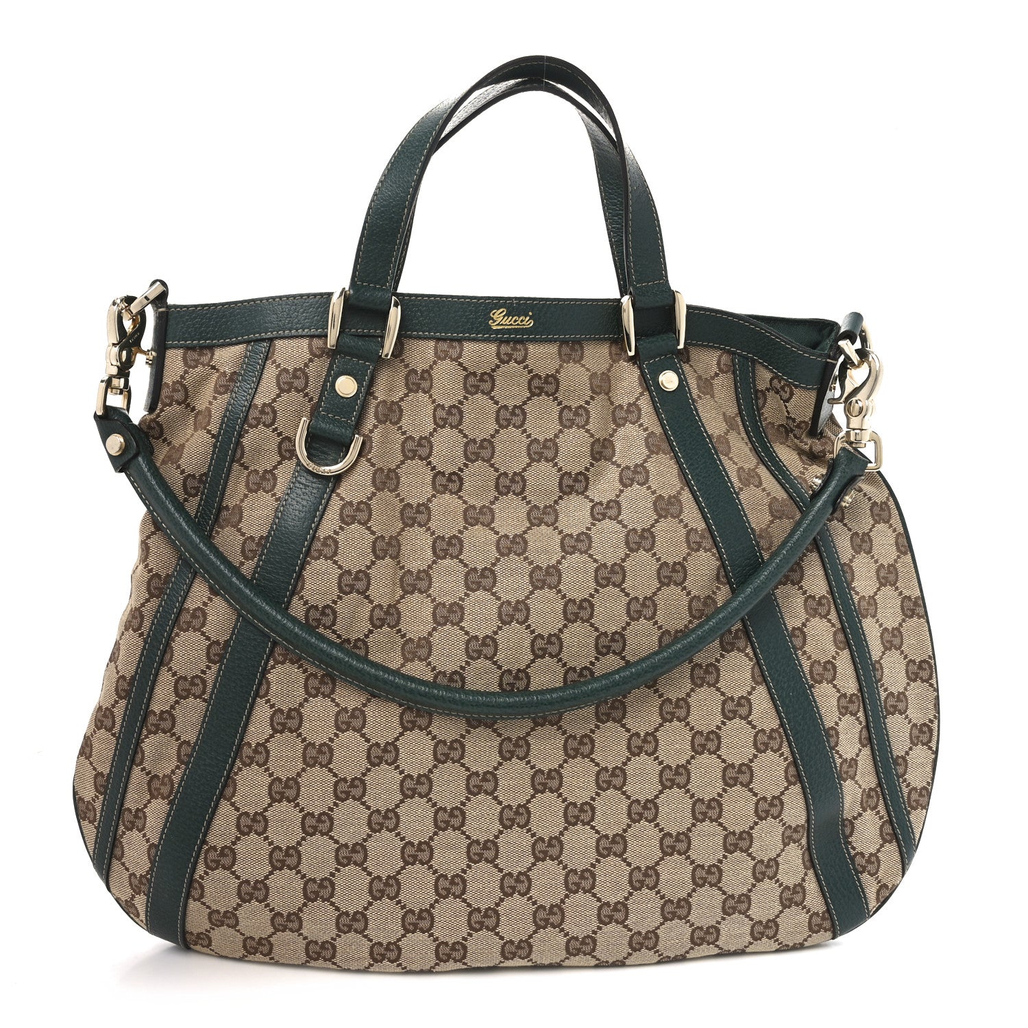 Gucci Monogram Medium Abbey Convertible Tote Green 1 of 10