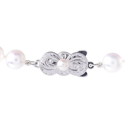 Mikimoto Sterling Silver 18K White Gold Akoya Pearl 7-7.5mm Strand Necklace Earring Set 7 of 7