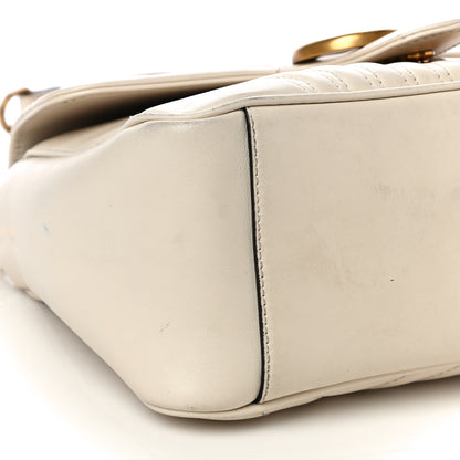 Gucci Calfskin Matelasse Small GG Marmont Top Handle Shoulder Bag White 9 of 19