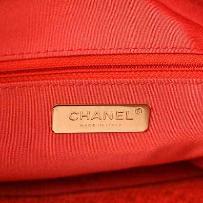 Chanel Wool Tweed Large Zipped Shopping Tote Dark Orange 6 of 11