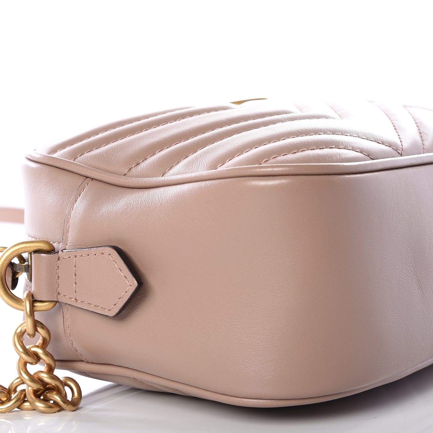 Calfskin Matelasse Small GG Marmont Chain Shoulder Bag Porcelain Rose