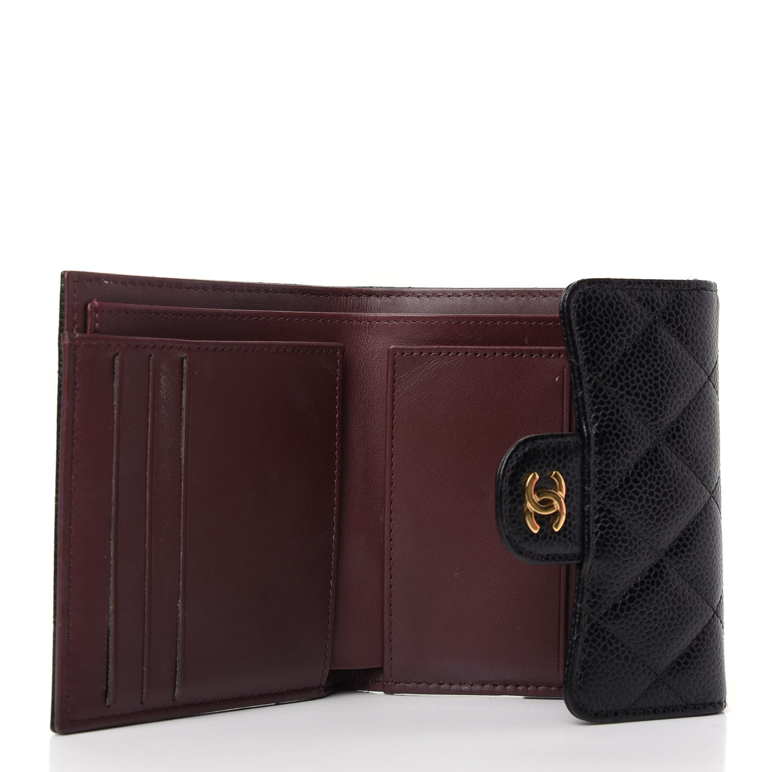 Chanel Caviar Quilted Compact Flap Wallet Black 5 of 8