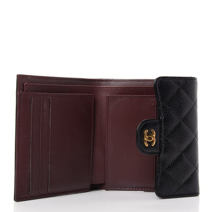 Chanel Caviar Quilted Compact Flap Wallet Black 5 of 8