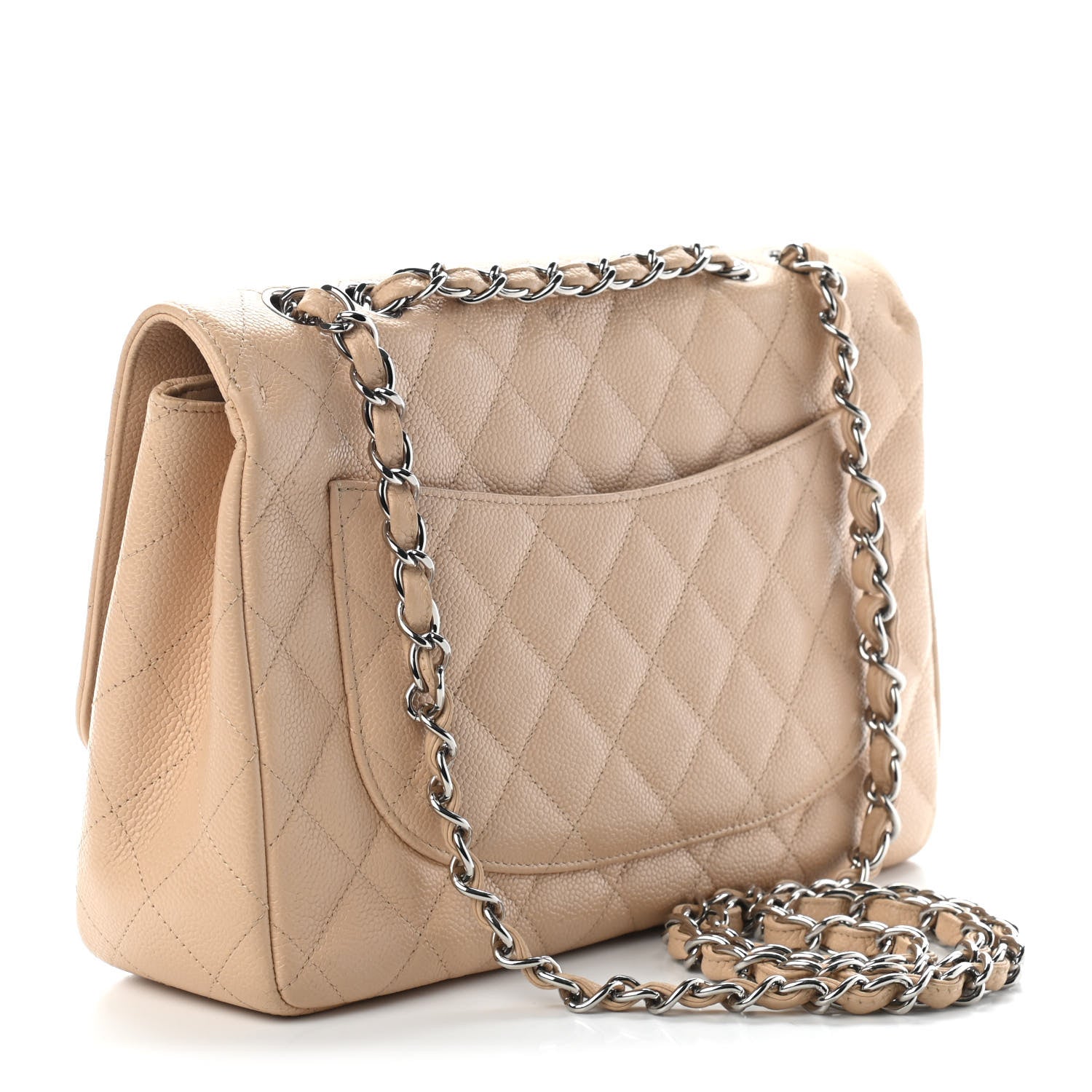 Chanel Caviar Quilted Jumbo Single Flap Beige Clair 3 of 9