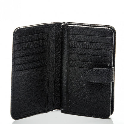 Burberry Signature Grain Calfskin Compact Wallet Black 5 of 8