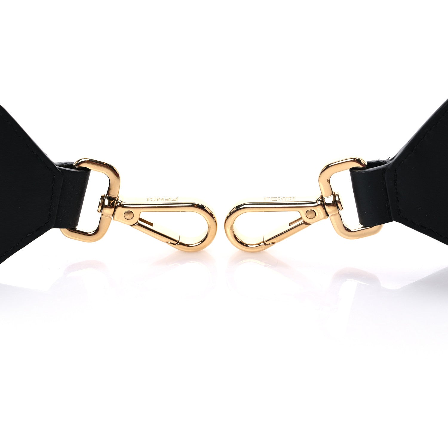 Fendi Cannete Ribbon Poly Vitello Century Logo Adjustable Strap You Lollipop Limon Black 5 of 5