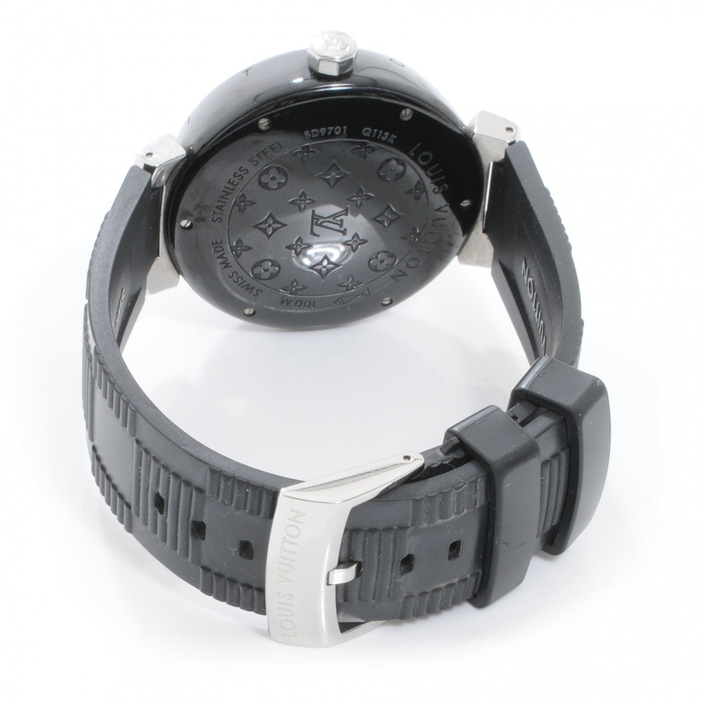 Stainless Steel Rubber 41mm Tambour GMT Automatic Watch Black