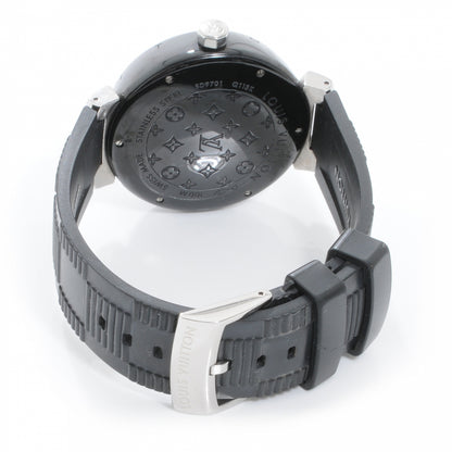 Louis Vuitton Stainless Steel Rubber 41mm Tambour GMT Automatic Watch Black 4 of 5