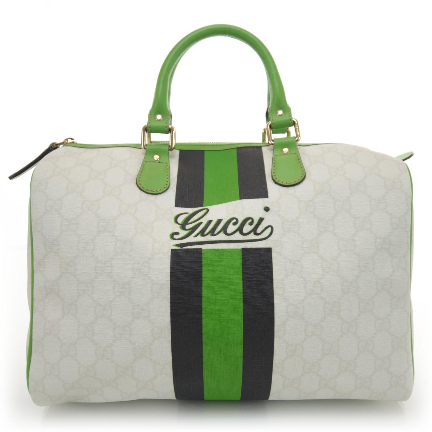 GG Plus Monogram Web Stripe Medium Joy Boston Green