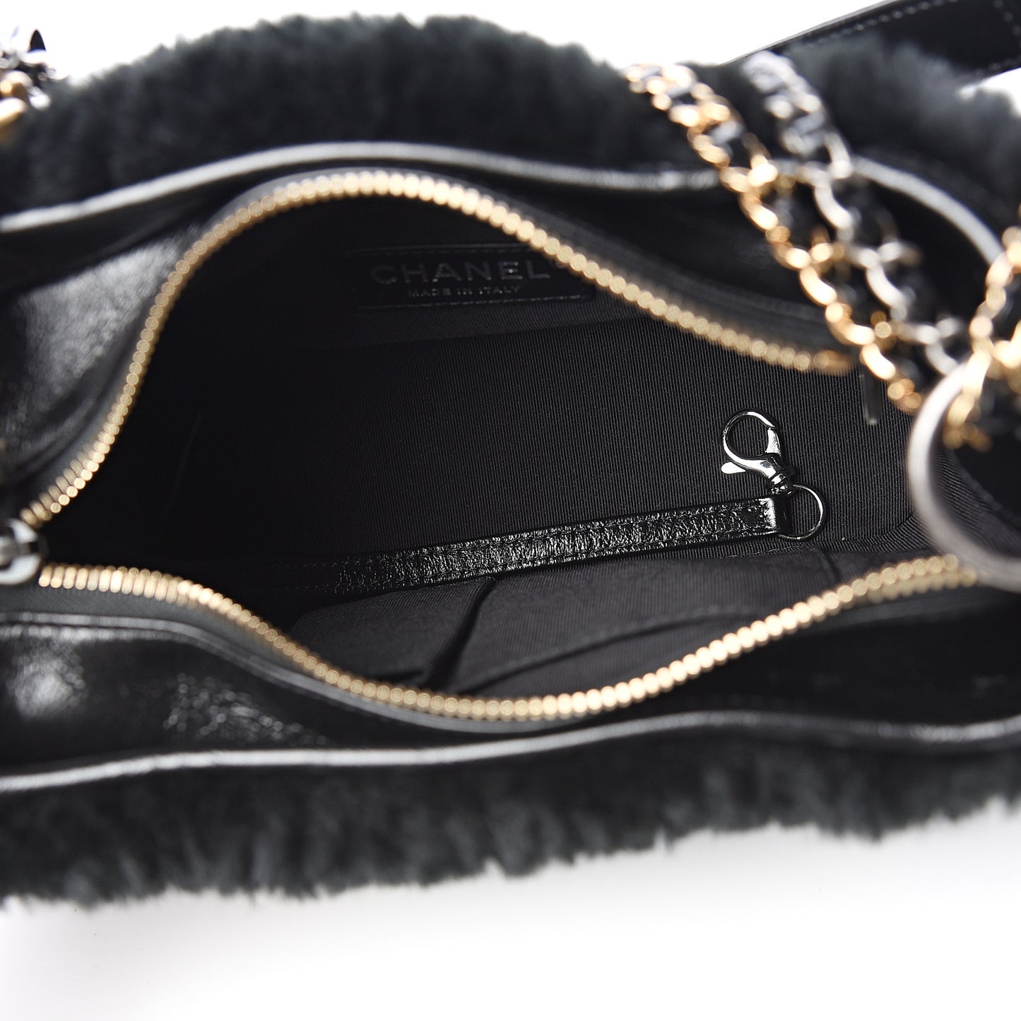 Shearling Small Gabrielle Hobo Black