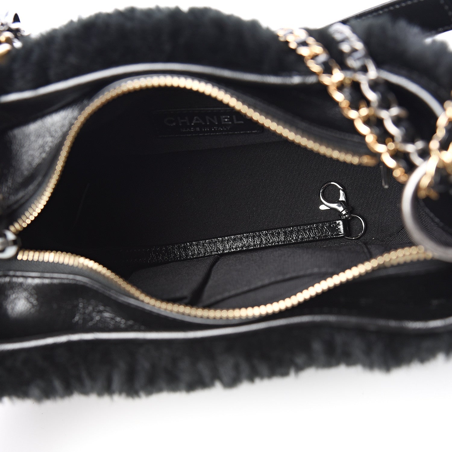 Chanel Shearling Small Gabrielle Hobo Black 4 of 9