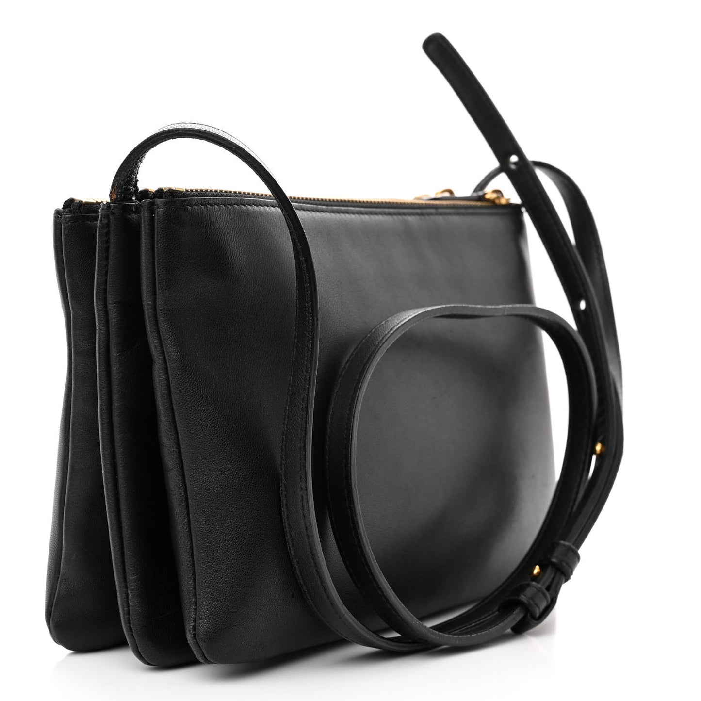 Lambskin Small Trio Crossbody Bag Black