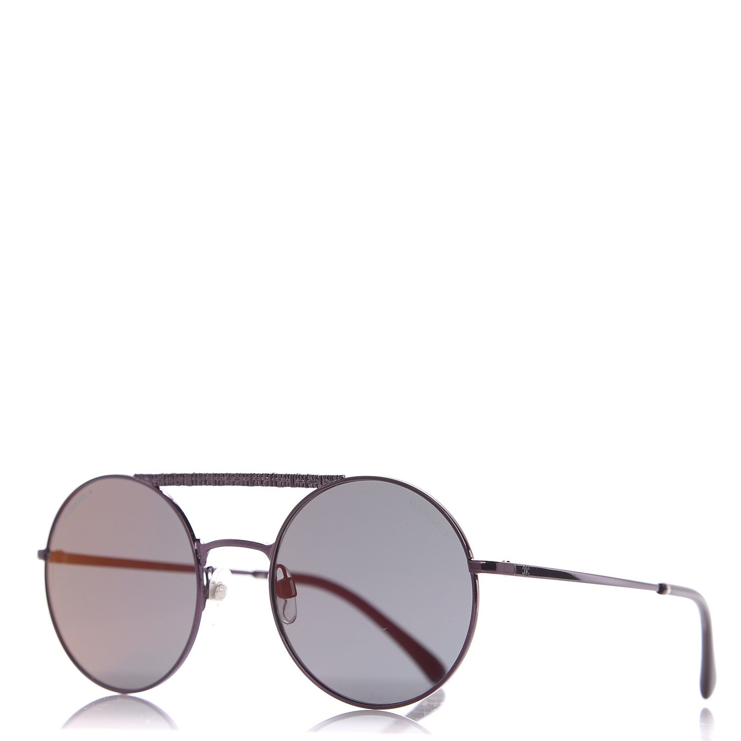 Metal Winter Round Sunglasses 4232 Bordeaux