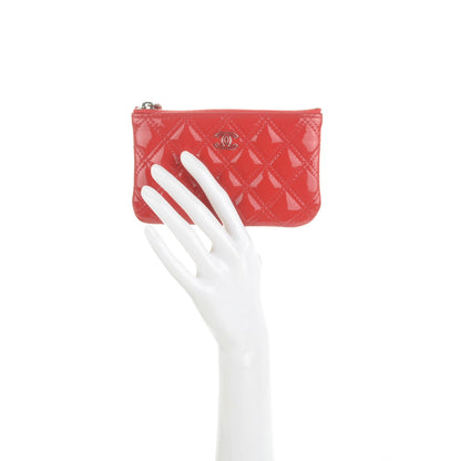 Chanel Patent Quilted Small Cosmetic Case Red 2 of 8