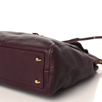 Lanvin Goatskin Medium Double Carry Burgundy Aubergine 9 of 9