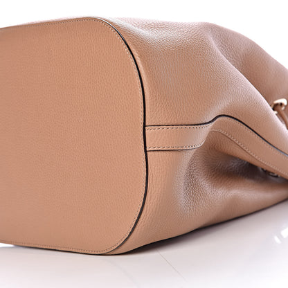 Gucci Pebbled Calfskin Miss Bamboo Bucket Bag Camelia 10 of 12