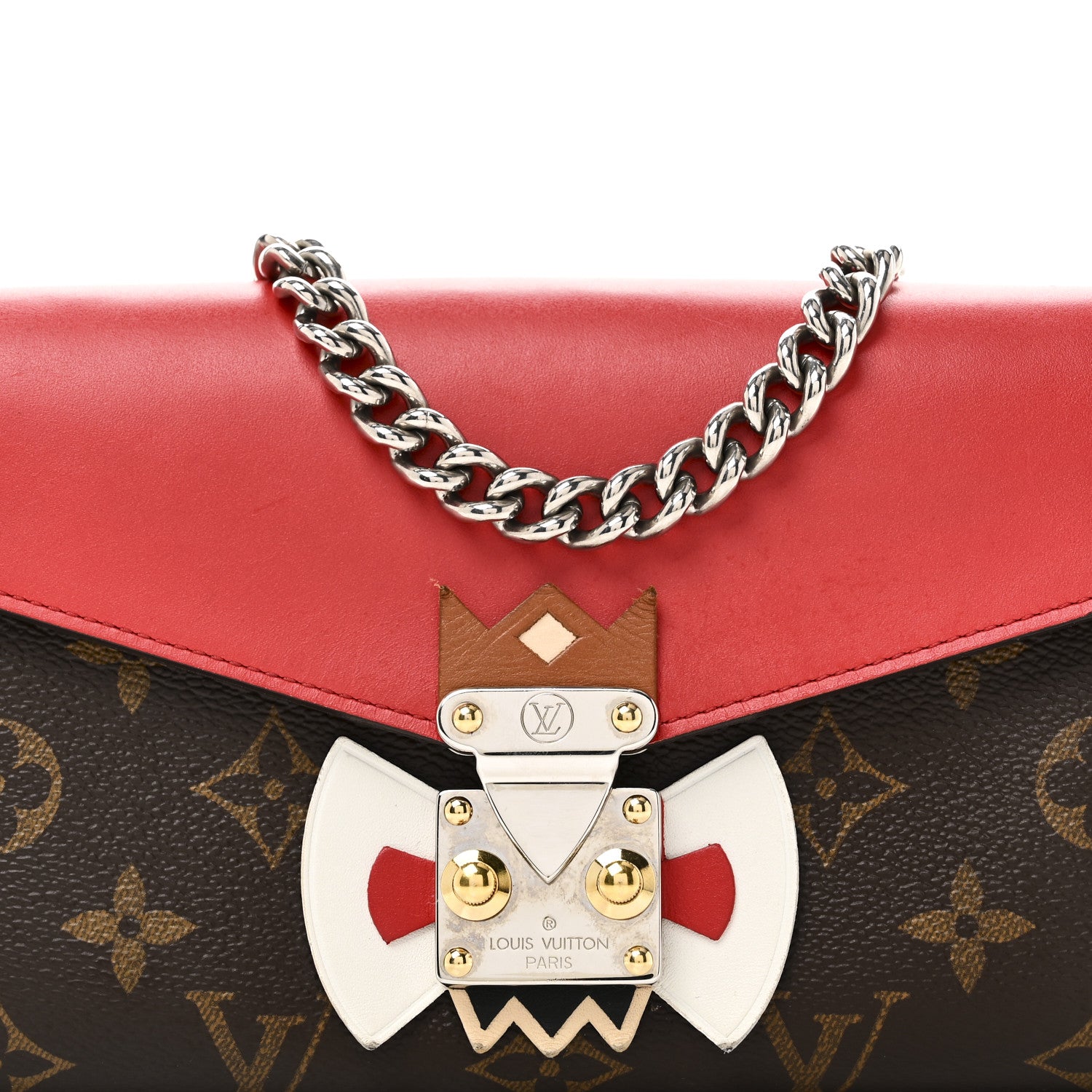 Louis Vuitton Monogram Tribal Mask Chain Wallet Rouge 6 of 8