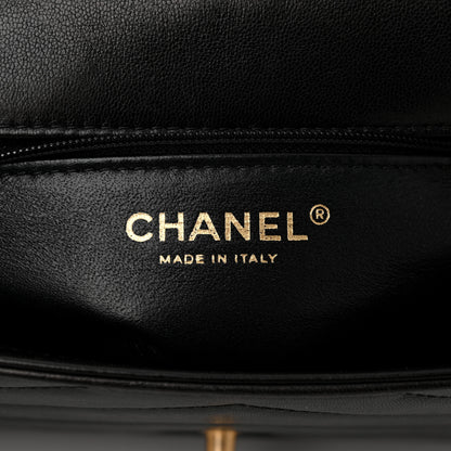 Chanel Lambskin Reversed Chevron Quilted Flap Black 6 of 11