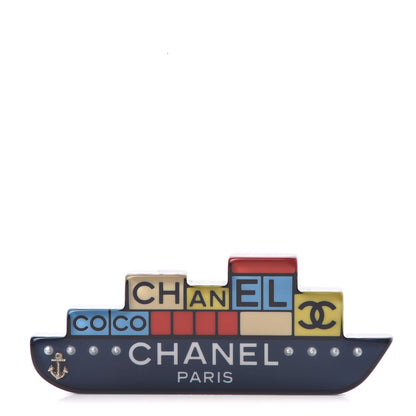 Chanel Resin CC Cruise Ship Brooch Multicolor 1 of 5
