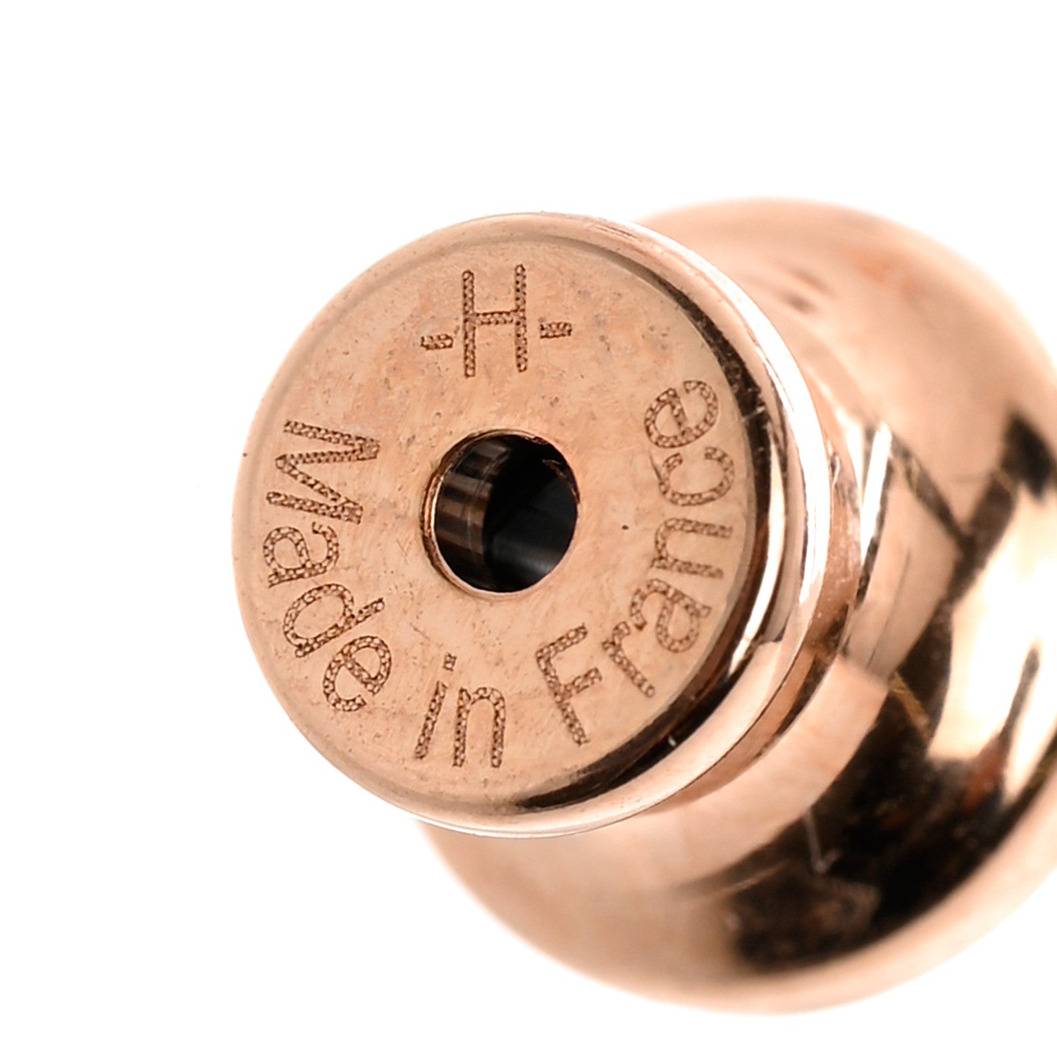 Hermes Rose Gold Lacquered Mini Pop H Earrings Rose Dragee 5 of 7