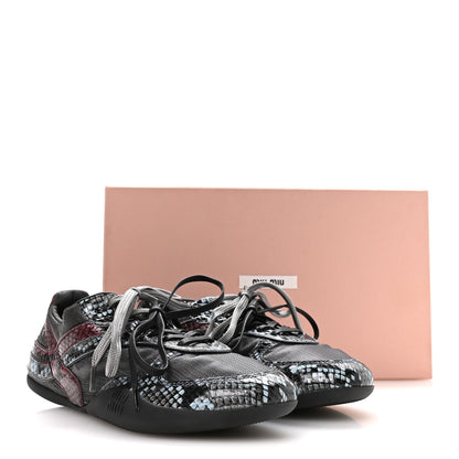 Miu Miu Nylon Technical Ayers Pitone Gymnasium Sneakers 38 Blue Multicolor 8 of 8