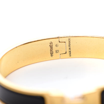 Hermes Enamel Narrow Clic Clac H Bracelet GM Black 4 of 5