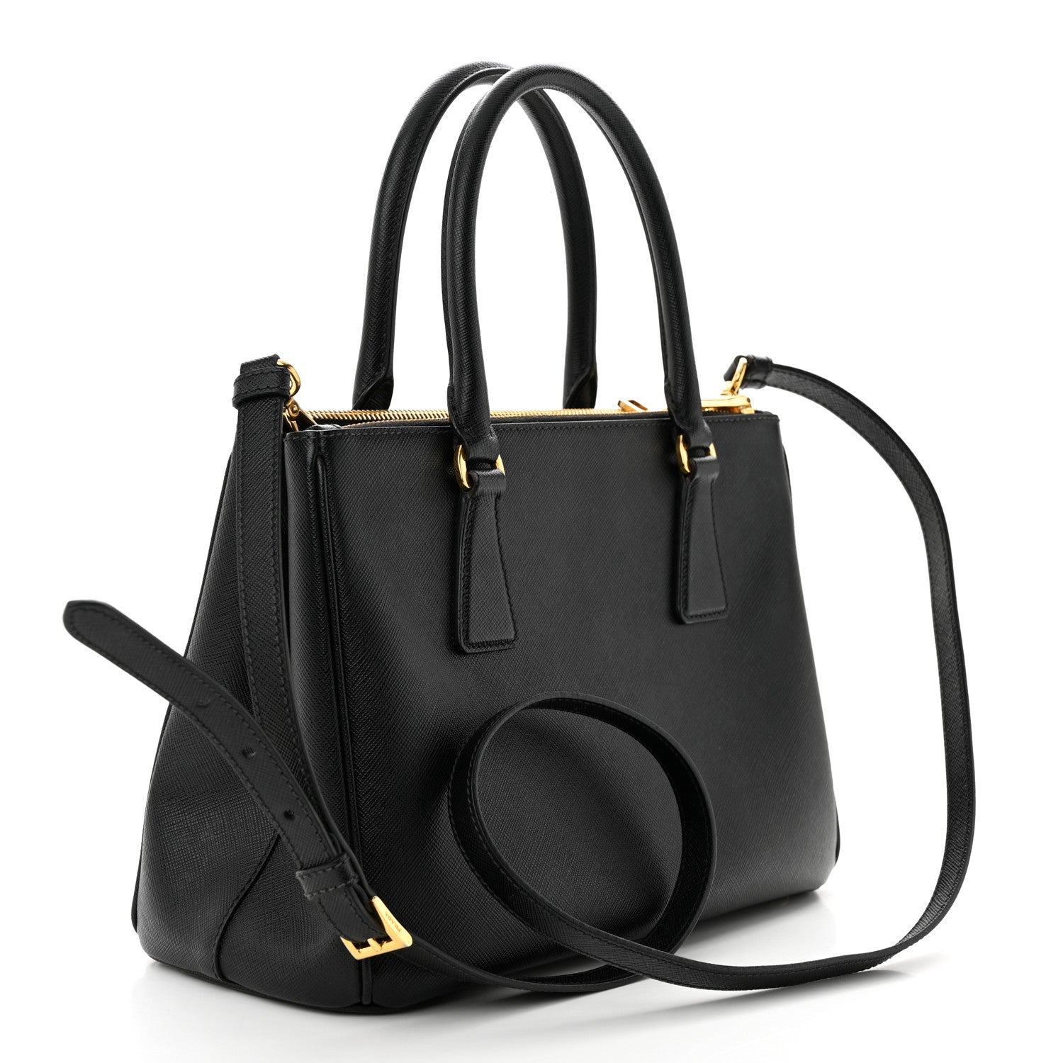 Prada Saffiano Small Galleria Double Zip Tote Black 3 of 9