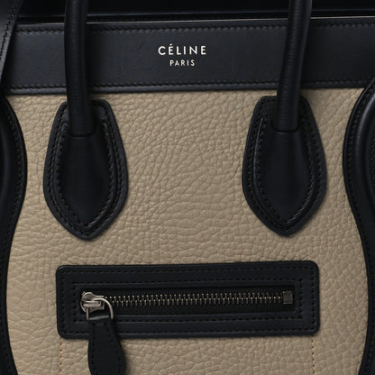 Celine Drummed Calfskin Nano Tri-Color Luggage Antarctic 8 of 11