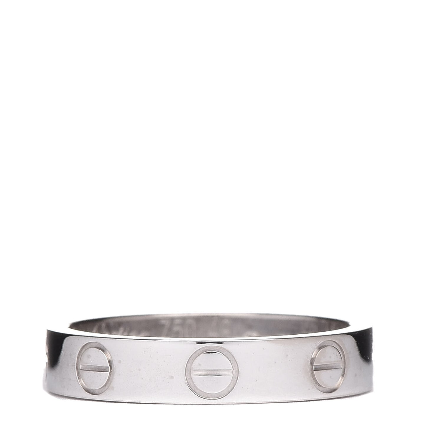 18K White Gold 3.5mm LOVE Wedding Band Ring 49 4.75