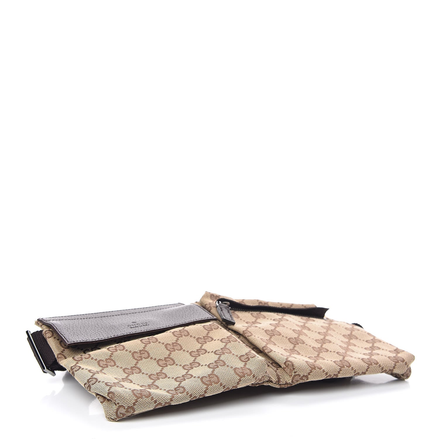 Gucci GG Monogram Double Pocket Belt Bag Dark Brown 4 of 9