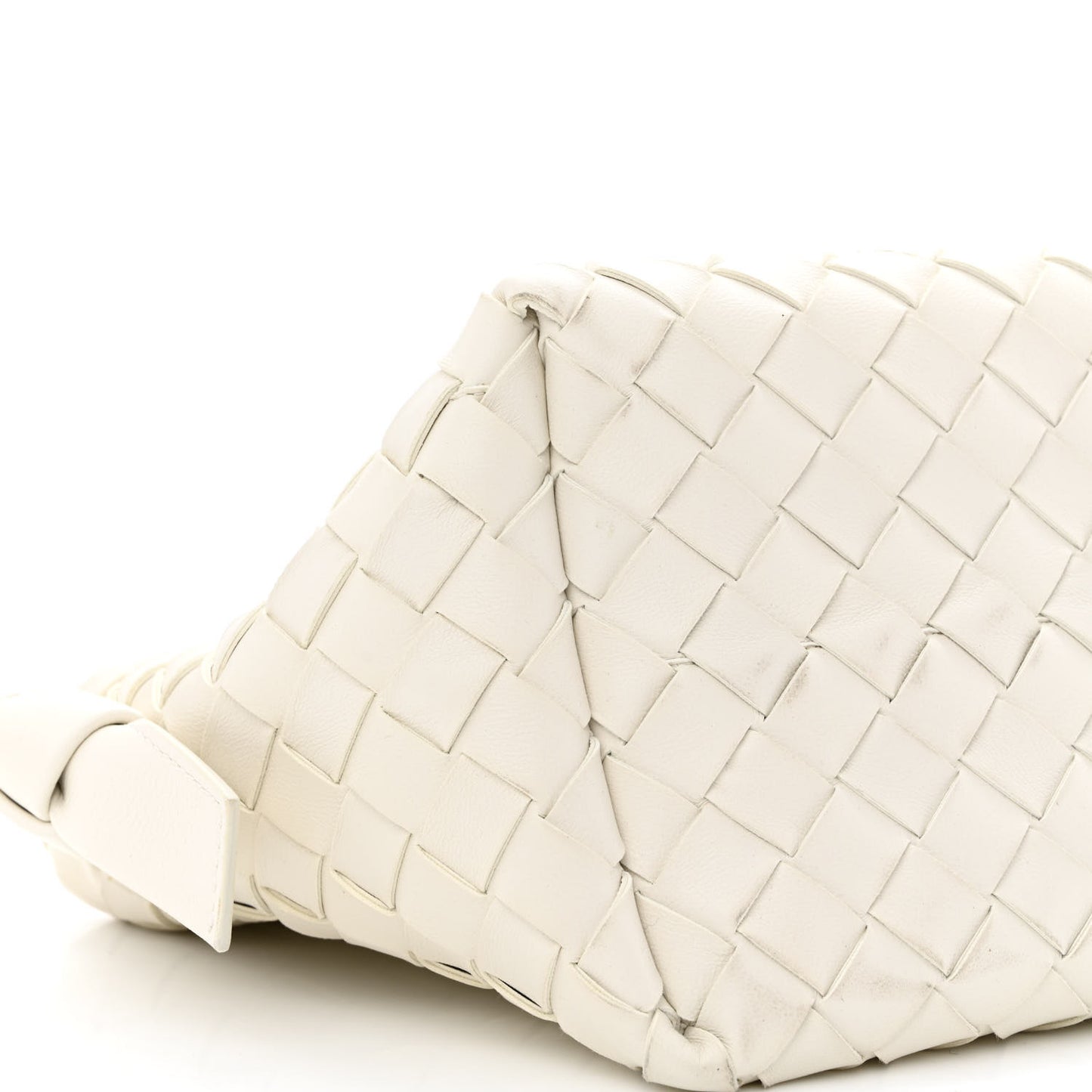 Nappa Intrecciato Tie Shoulder Bag White