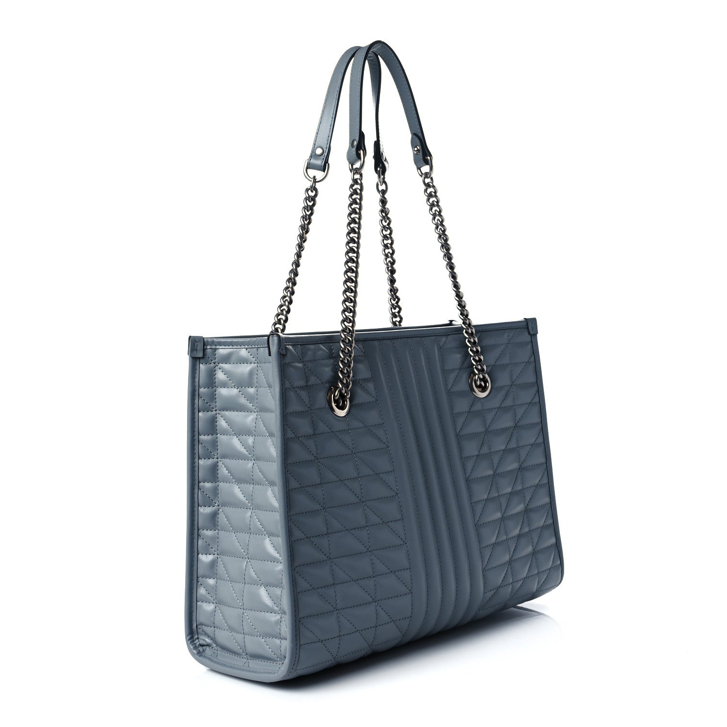 Gucci Calfskin Matelasse Aria Medium GG Marmont Shoulder Tote Deep Grey 3 of 10
